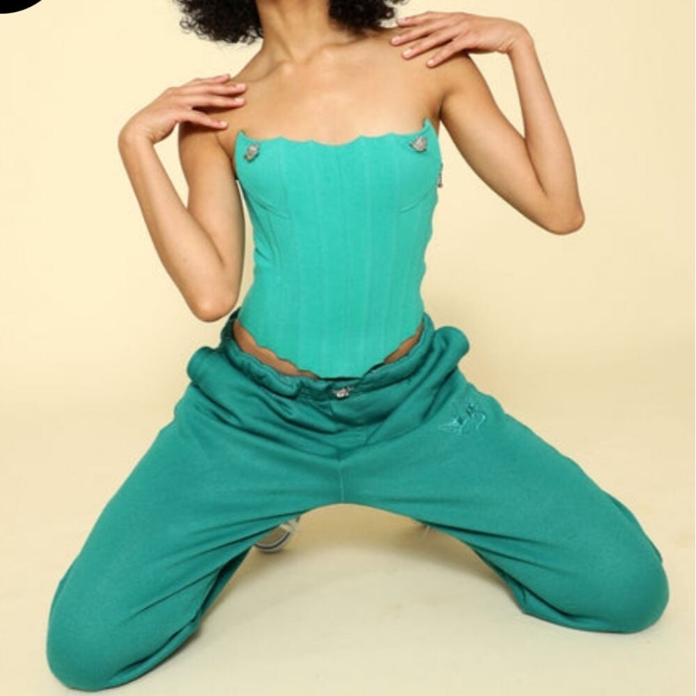 Boys Lie Teal Corset top XL (runs small)